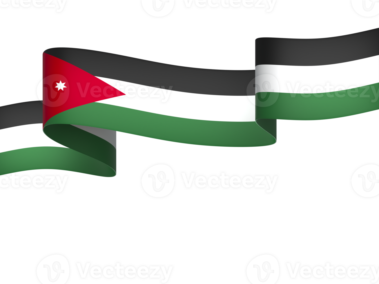 Jordan flag element design national independence day banner ribbon png