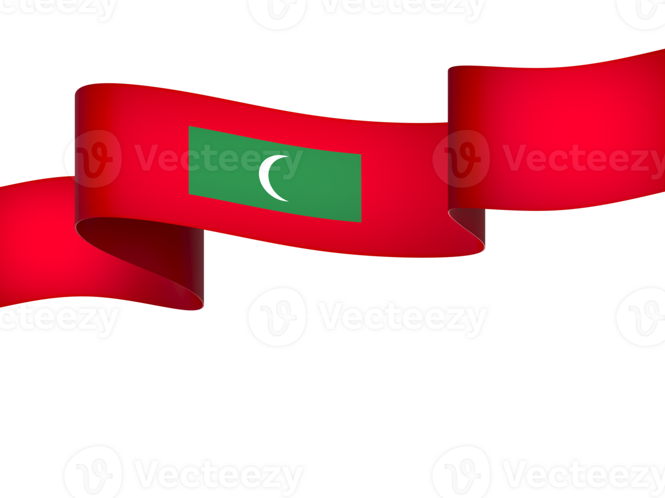Maldives flag element design national independence day banner ribbon png