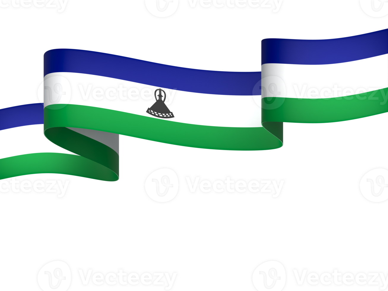 Lesotho flag element design national independence day banner ribbon png