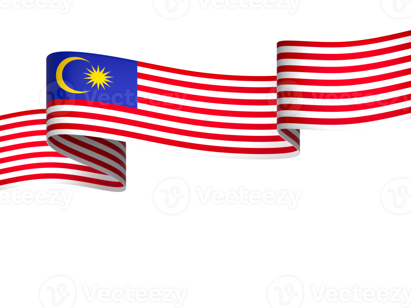 Malaysia flag element design national independence day banner ribbon png