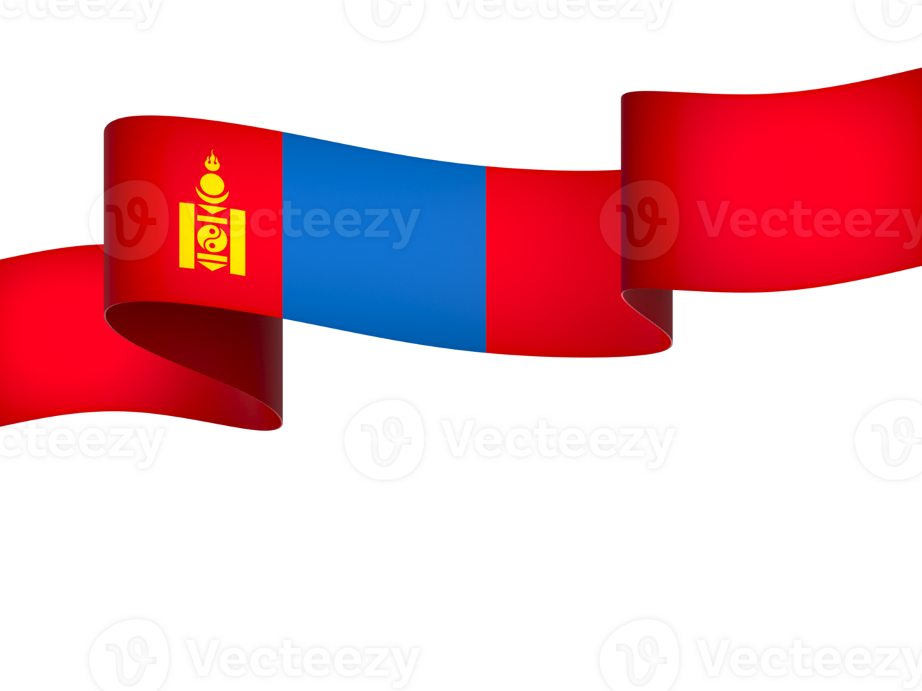 Mongolia flag element design national independence day banner ribbon png