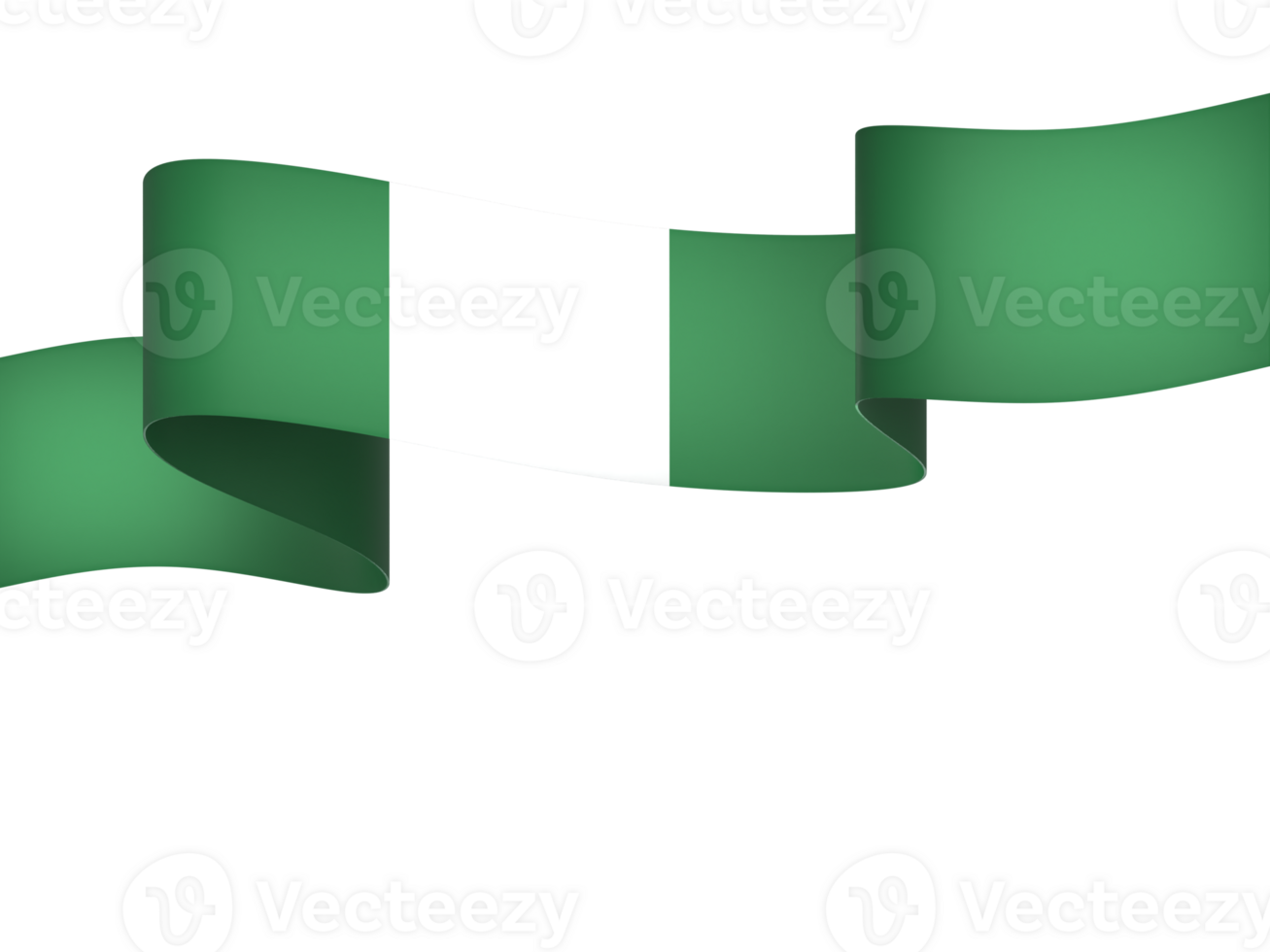 Nigeria flag element design national independence day banner ribbon png