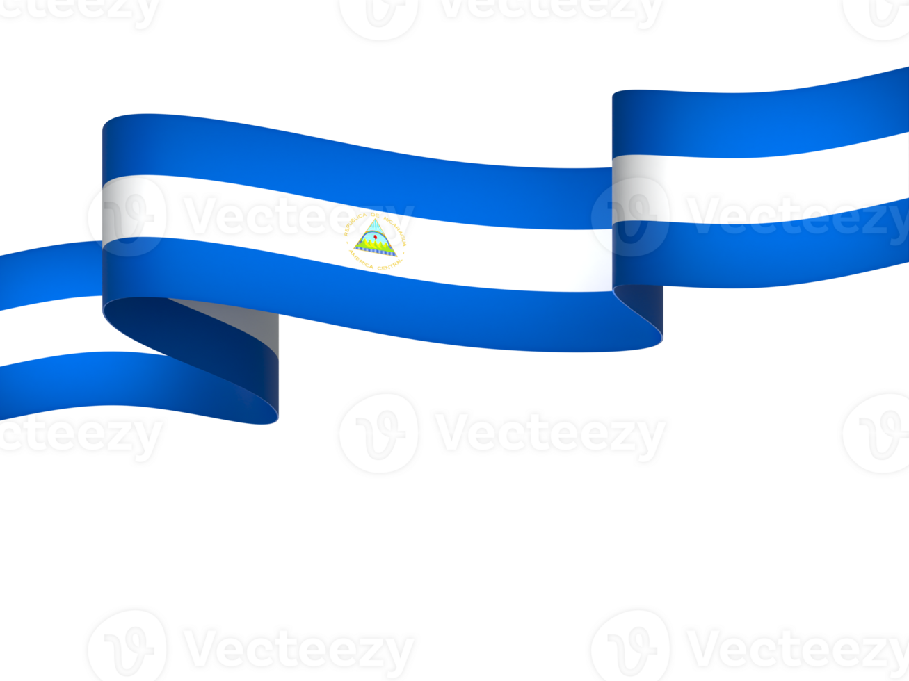 Nicaragua flag element design national independence day banner ribbon png