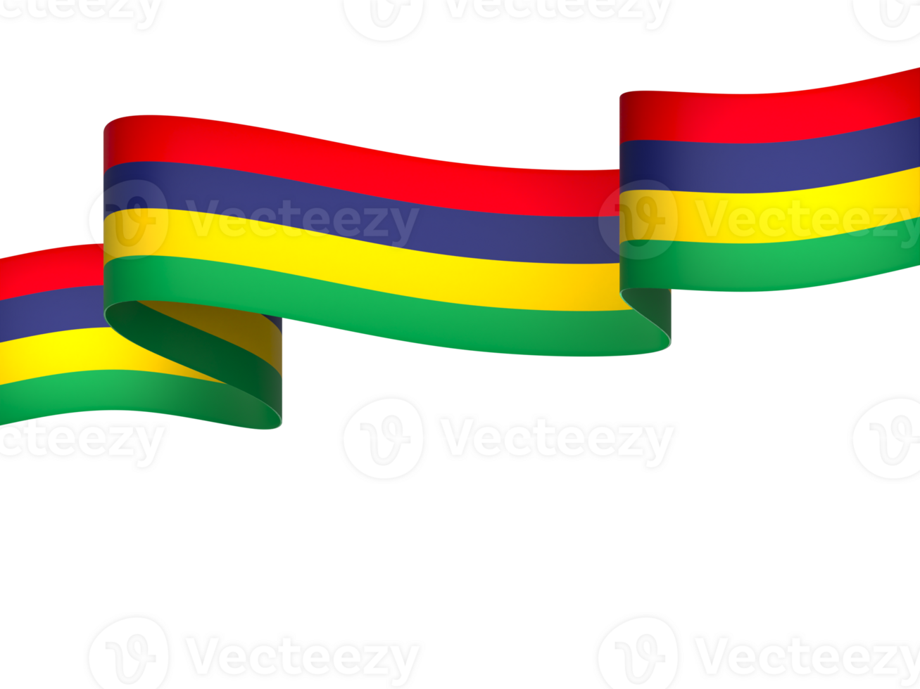 Mauritius flag element design national independence day banner ribbon png