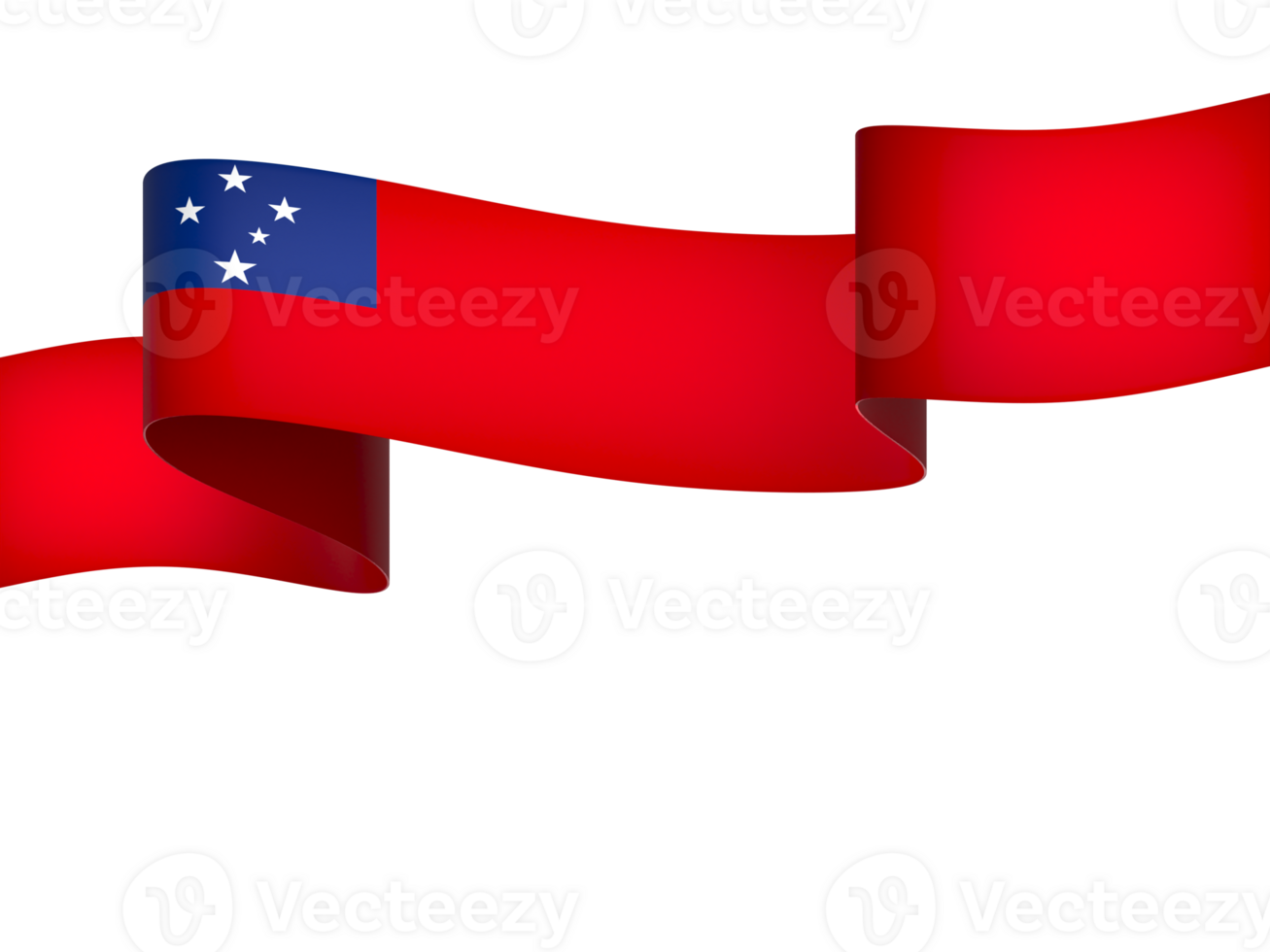 Samoa flag element design national independence day banner ribbon png