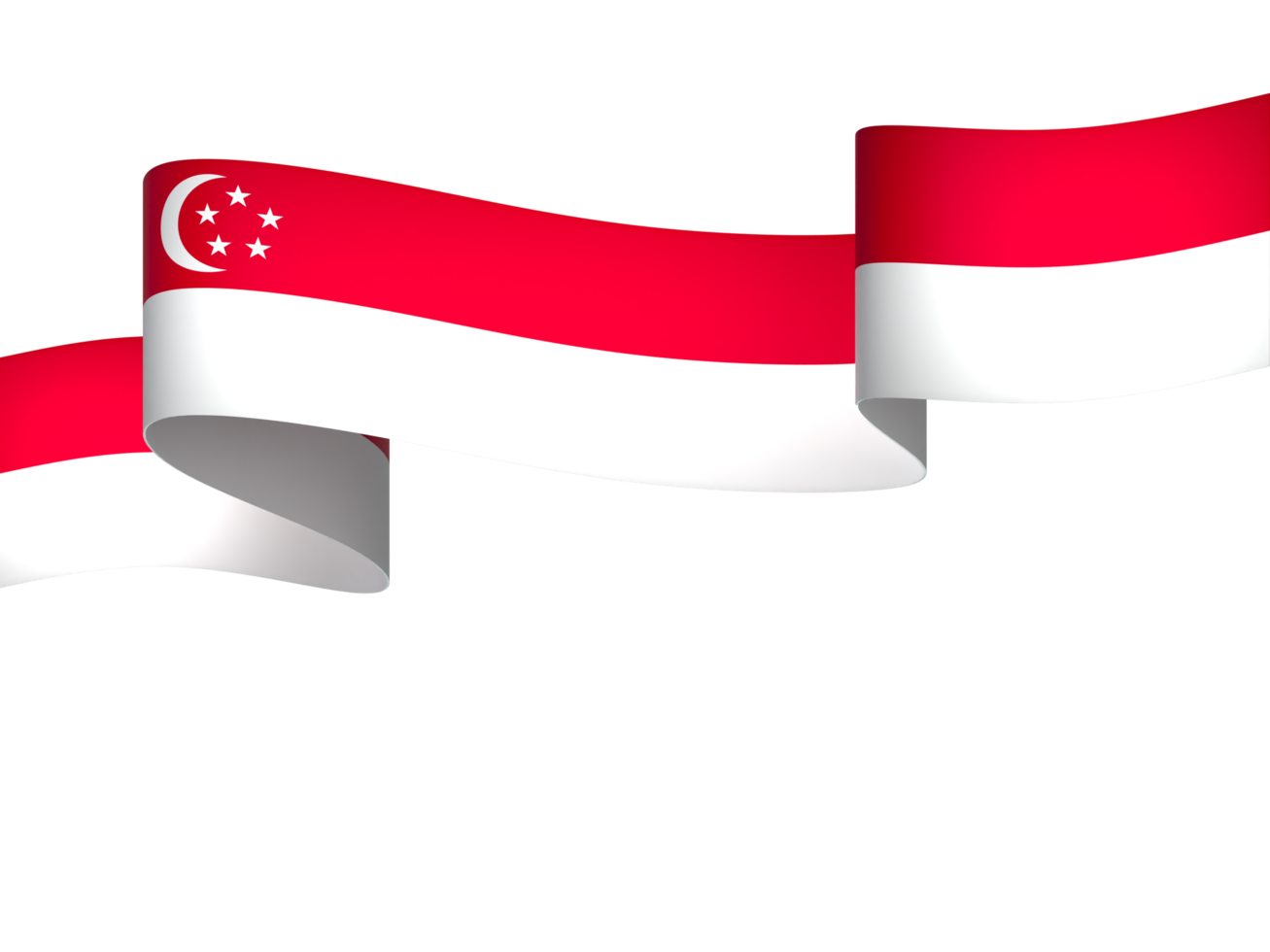 Singapore flag element design national independence day banner ribbon png