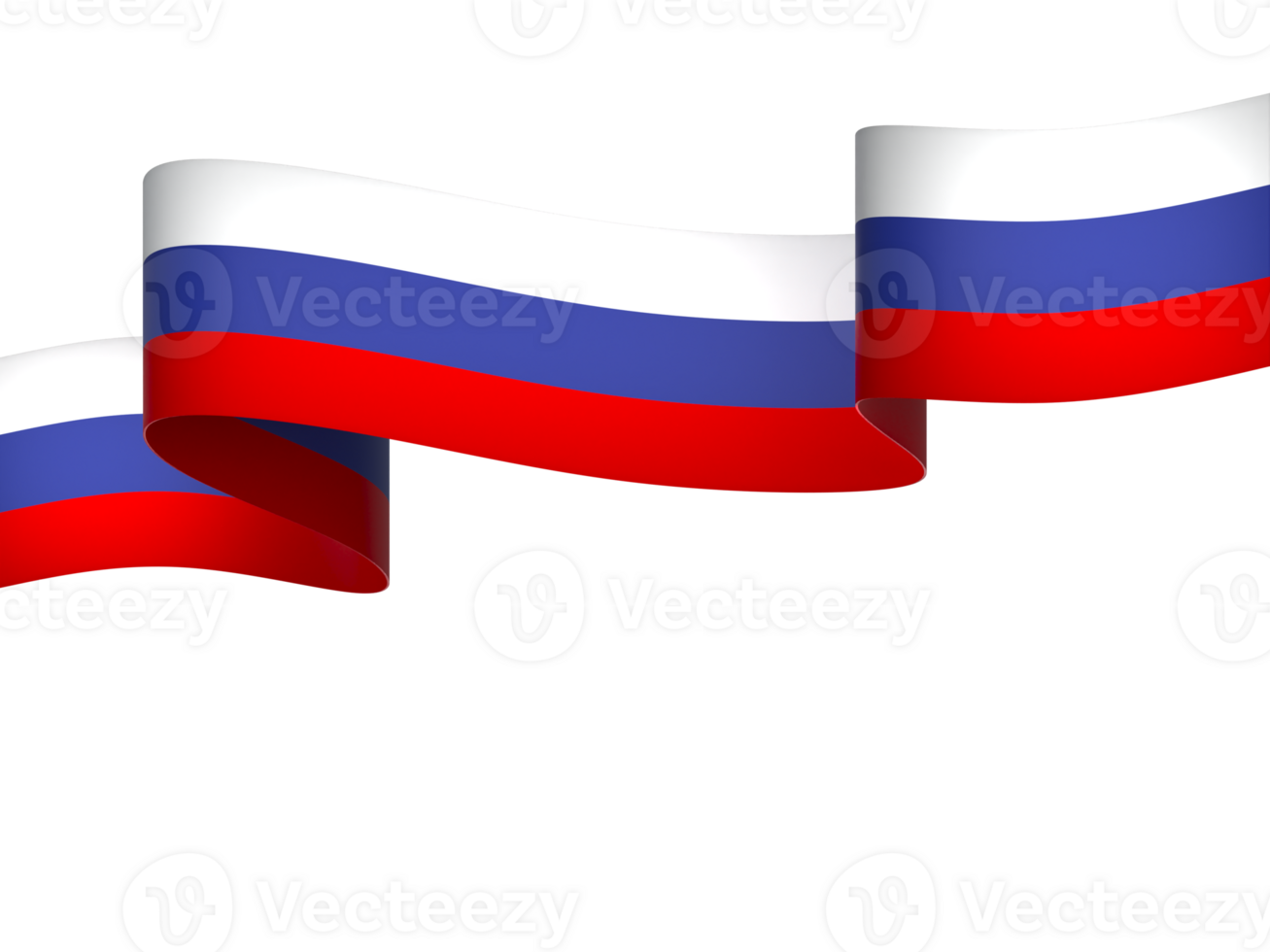 Russia flag element design national independence day banner ribbon png