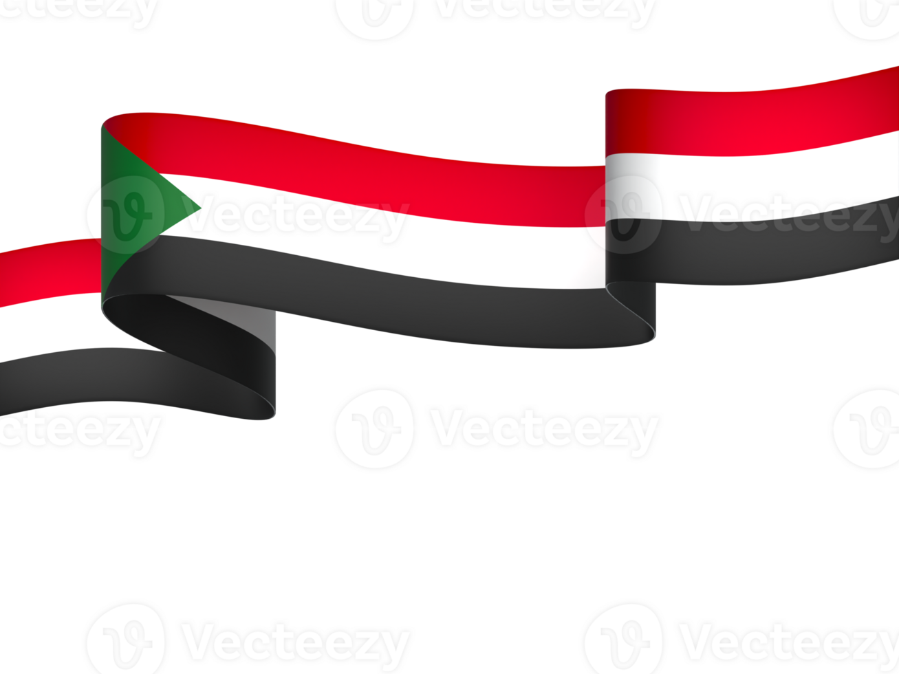 Sudan flag element design national independence day banner ribbon png