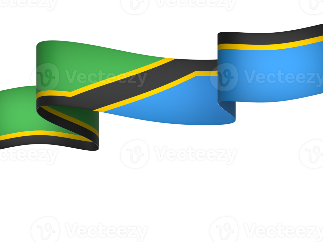 Tanzania flag element design national independence day banner ribbon png