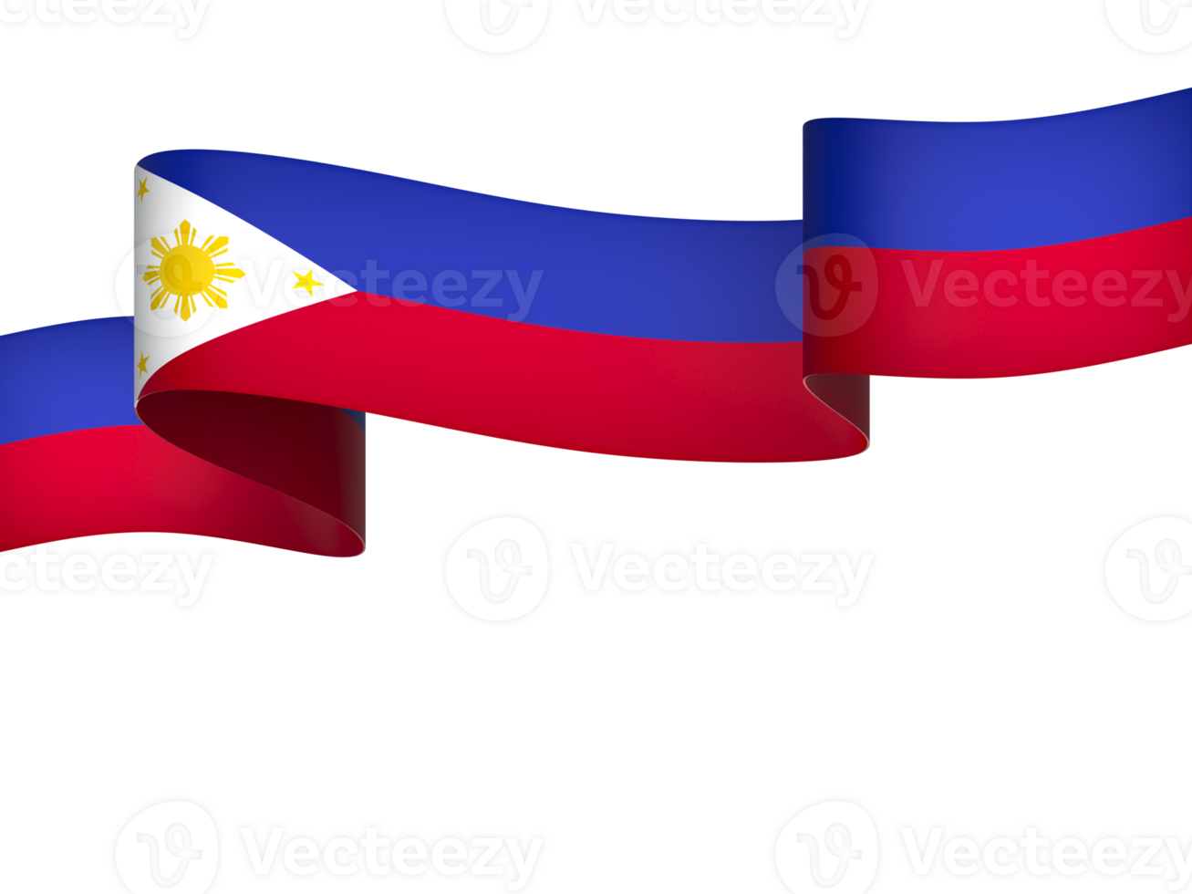 Philippines flag element design national independence day banner ribbon png