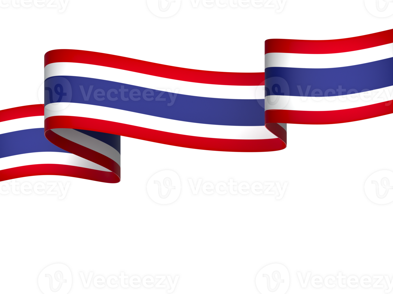 Thailand flag element design national independence day banner ribbon png