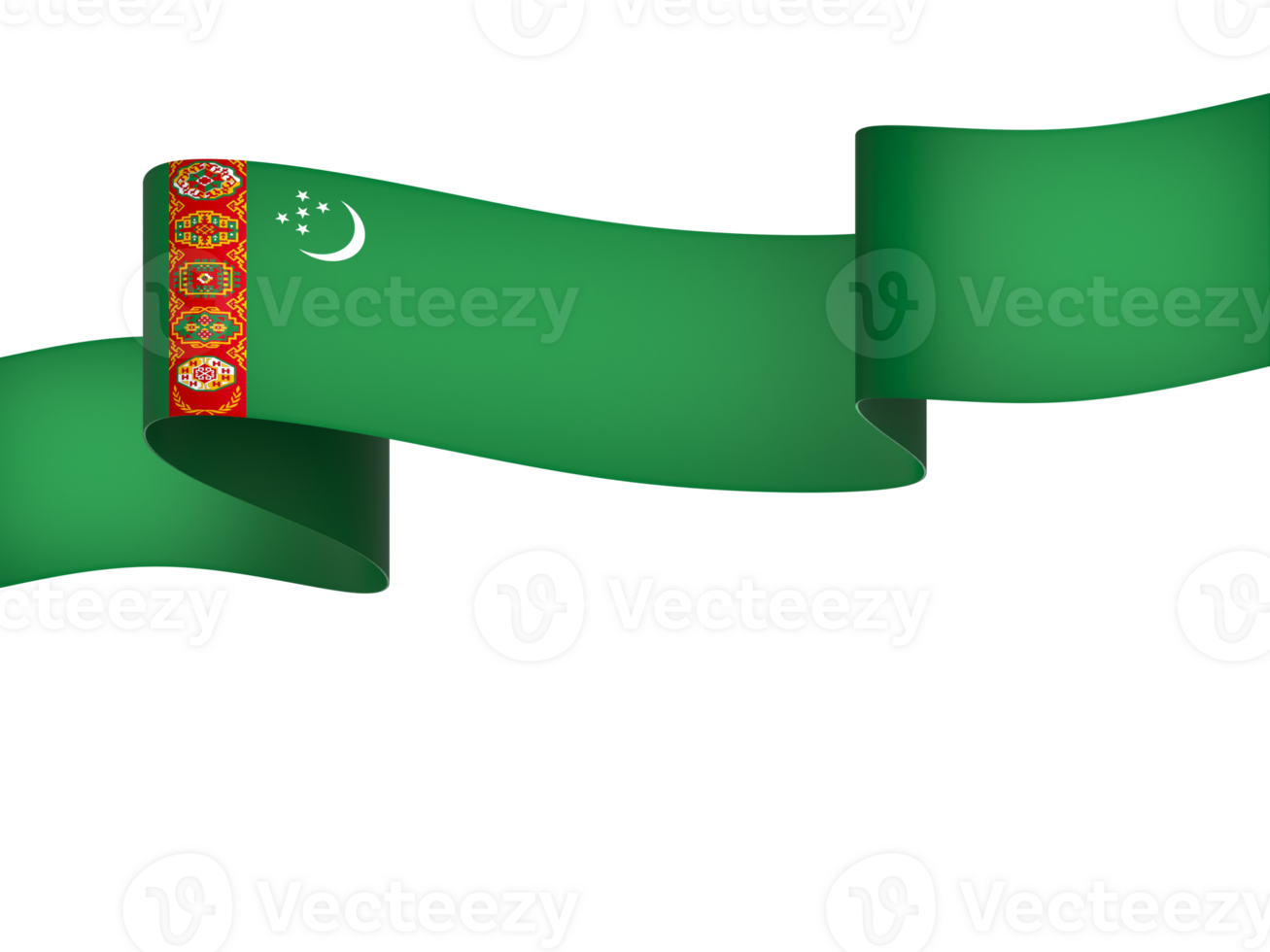 Turkmenistan flag element design national independence day banner ribbon png