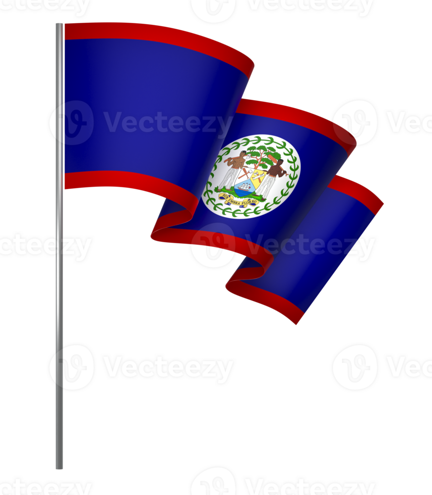 Belize flag element design national independence day banner ribbon png