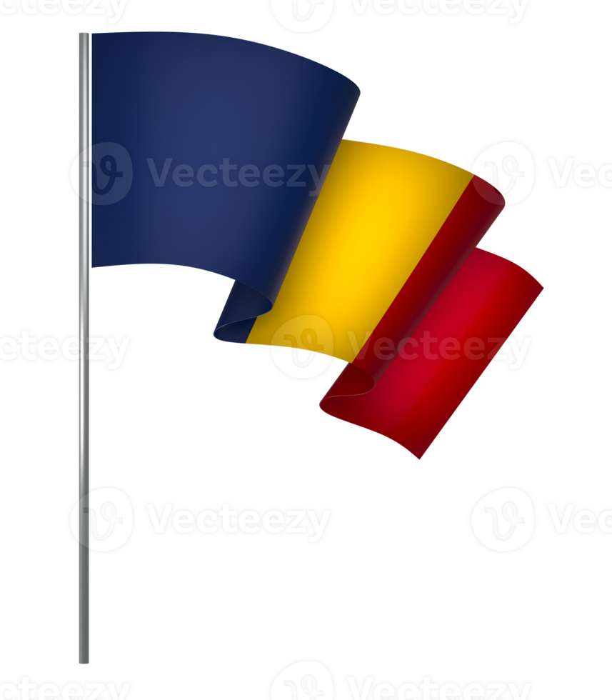 Chad flag element design national independence day banner ribbon png