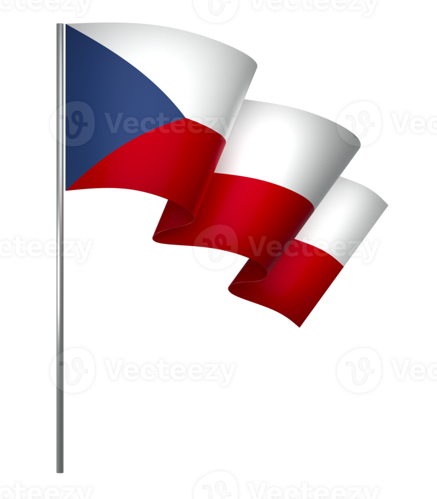 Czech Republic flag element design national independence day banner ribbon png