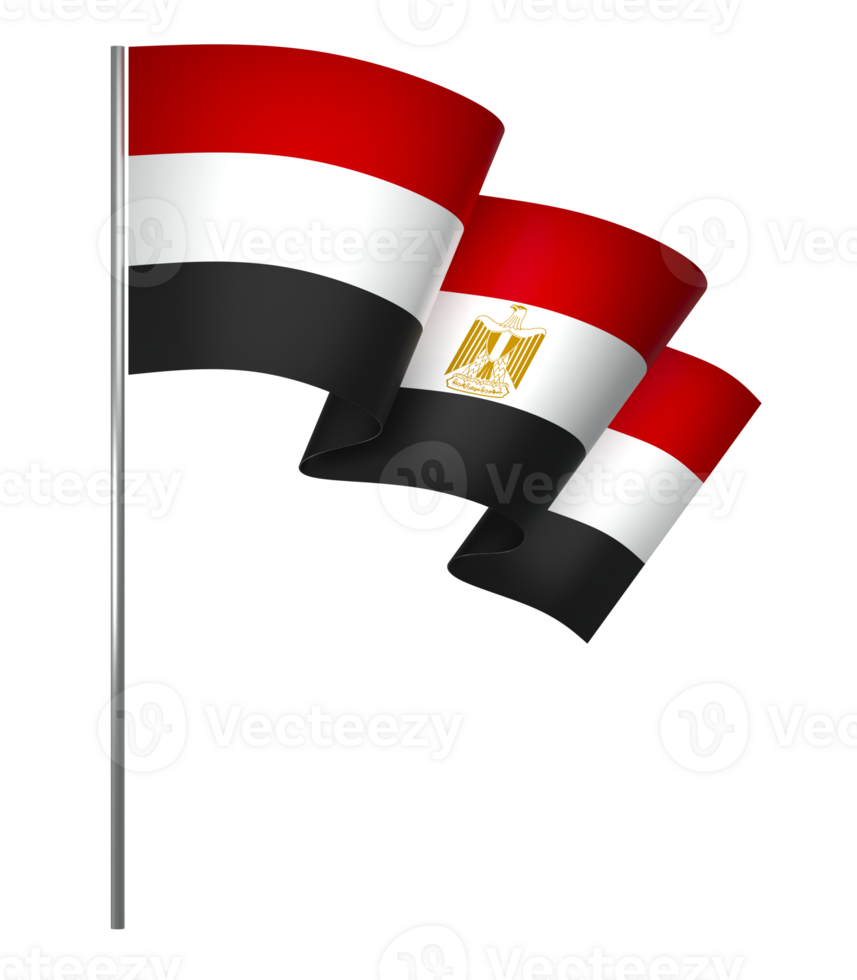 Egypt flag element design national independence day banner ribbon png