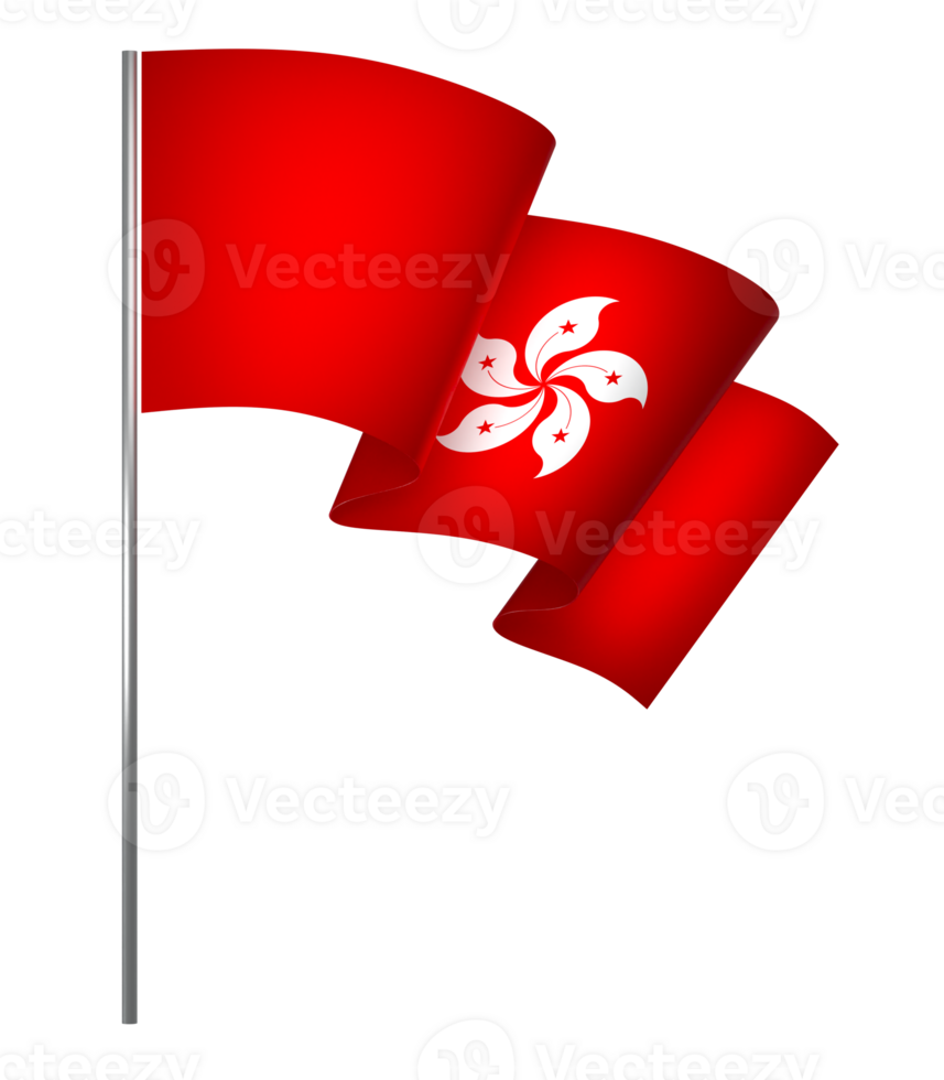 Hong Kong flag element design national independence day banner ribbon png