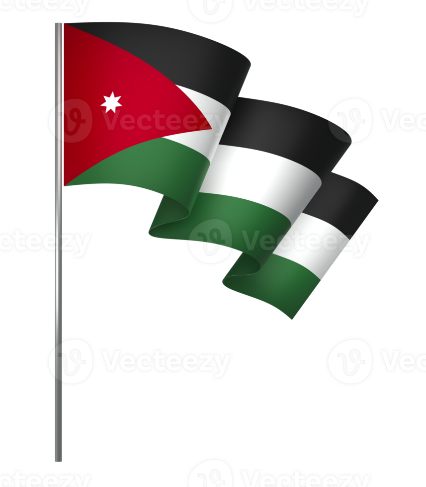Jordan flag element design national independence day banner ribbon png