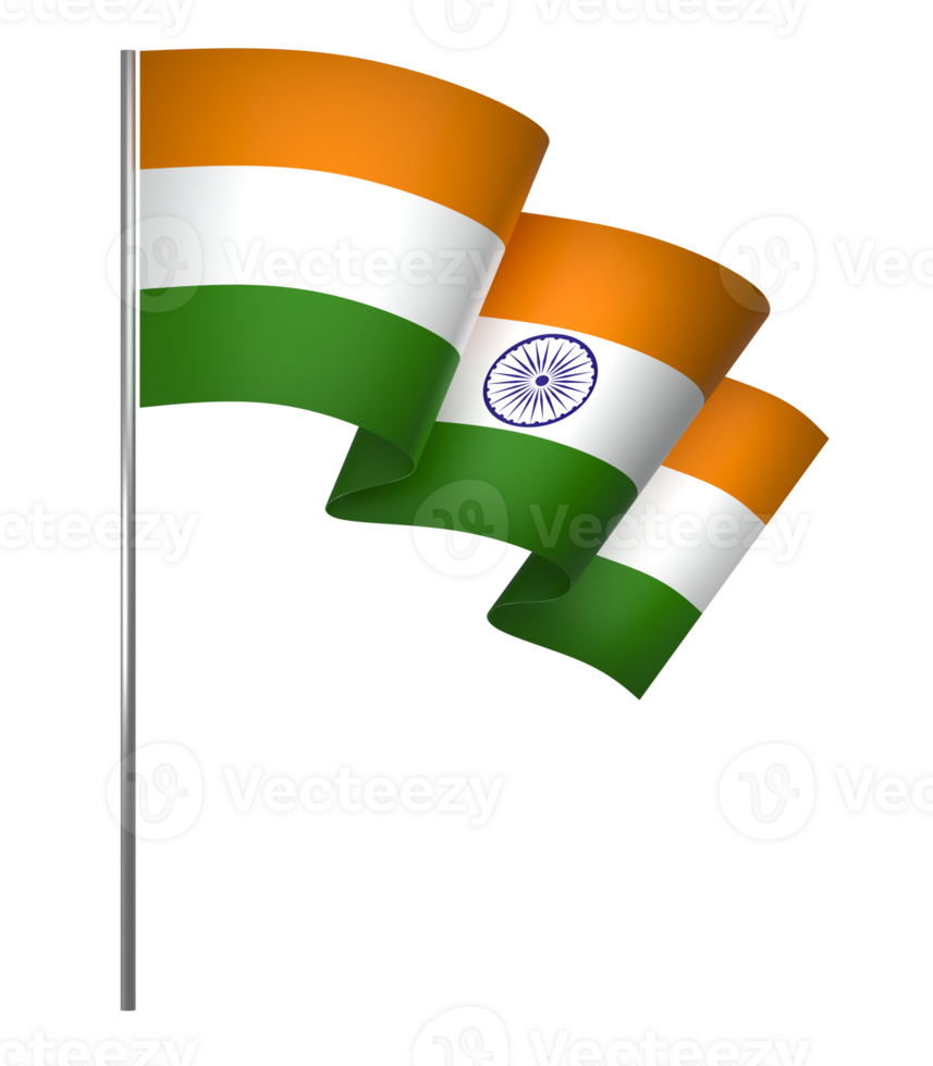 India flag element design national independence day banner ribbon png