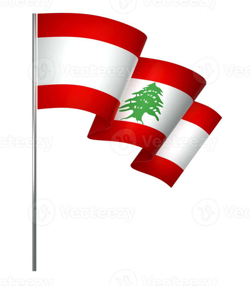 Lebanon flag element design national independence day banner ribbon png