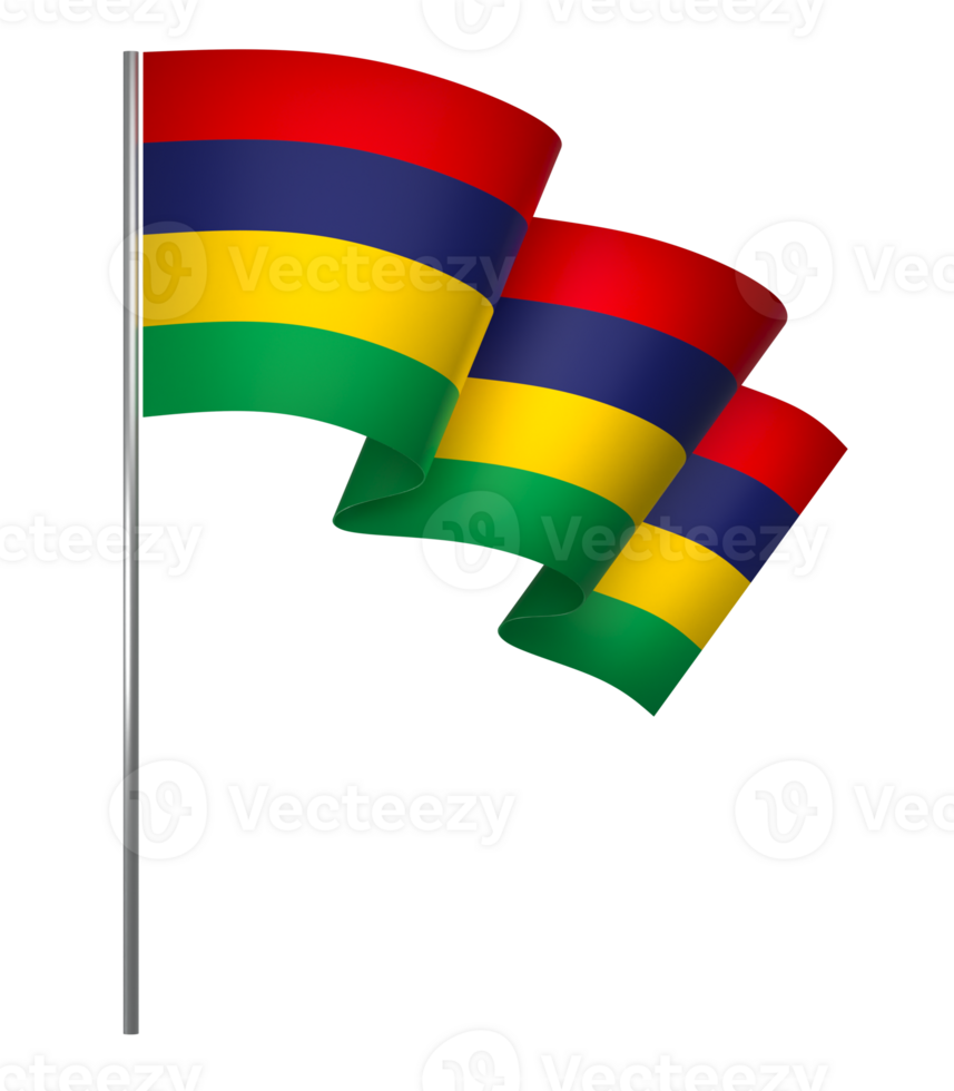Mauritius flag element design national independence day banner ribbon png