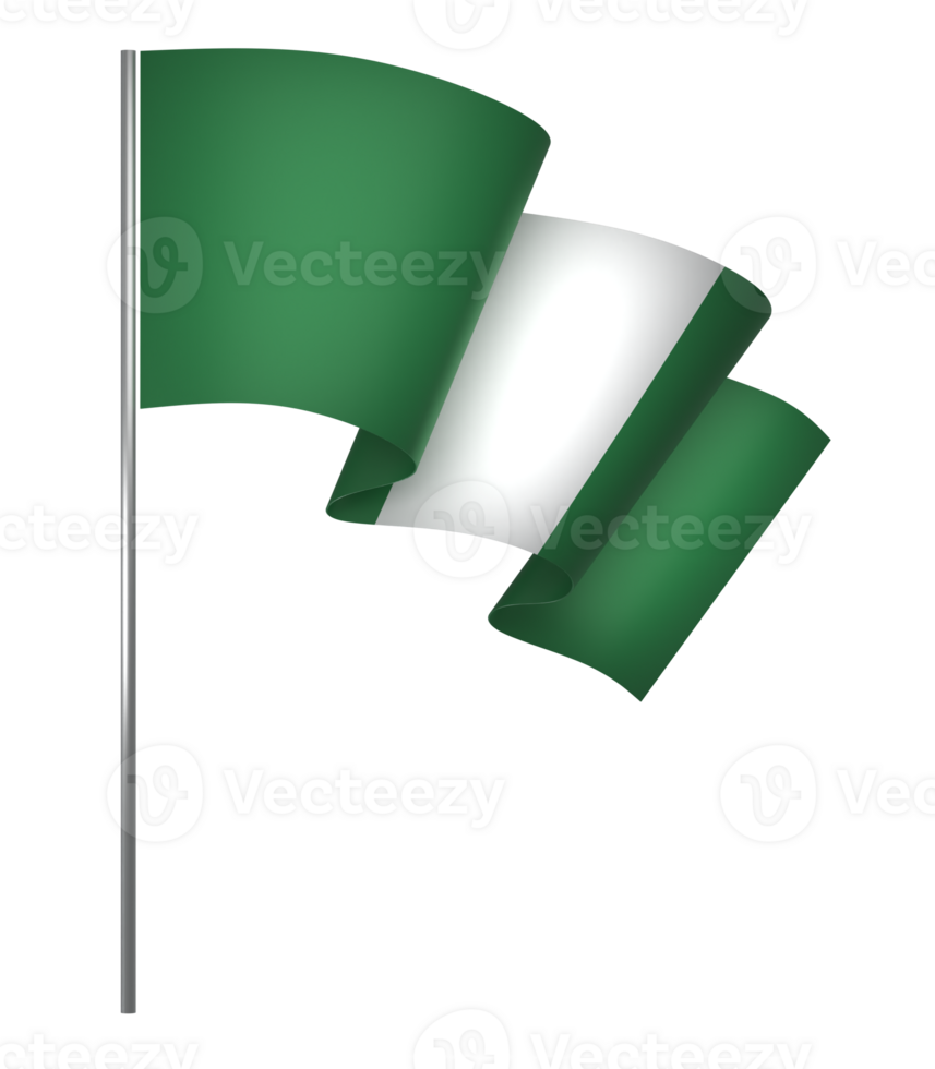 Nigeria flag element design national independence day banner ribbon png