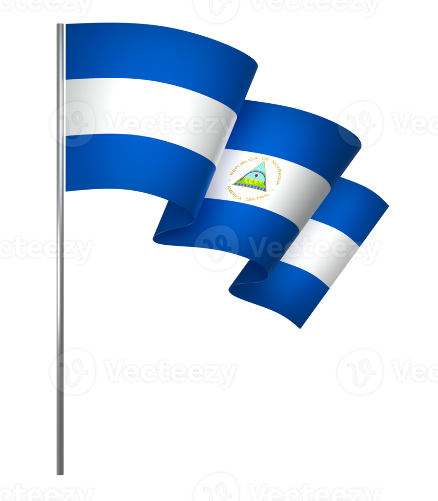 Nicaragua flag element design national independence day banner ribbon png
