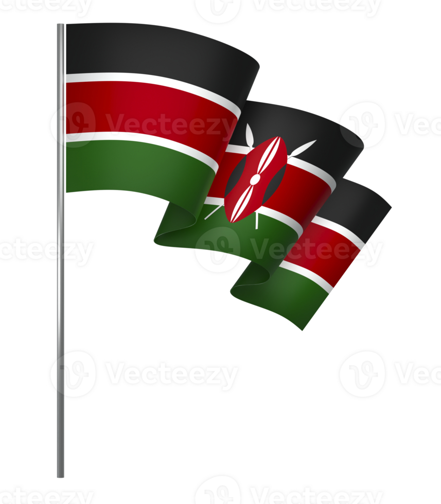 Kenya flag element design national independence day banner ribbon png
