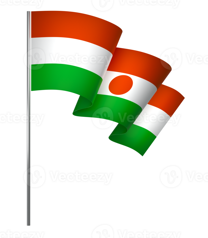 Niger flag element design national independence day banner ribbon png