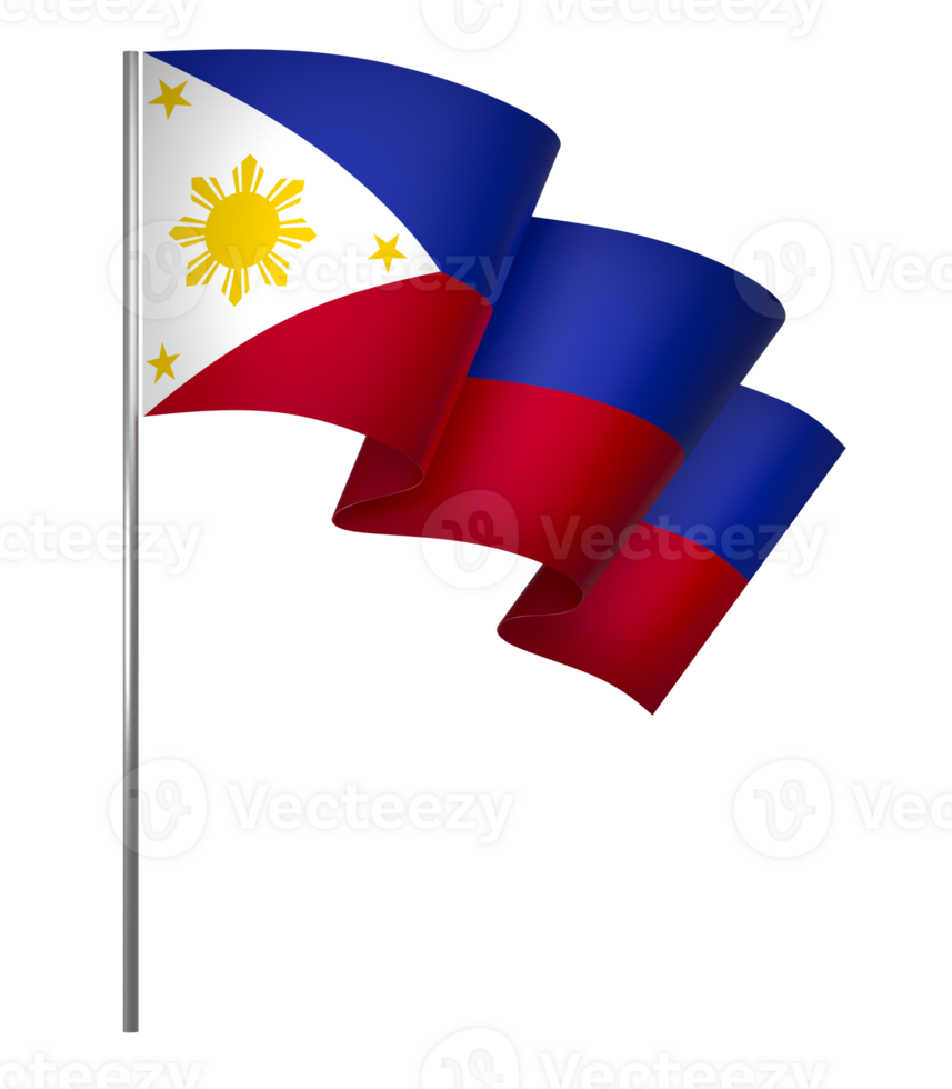 Philippines flag element design national independence day banner ribbon png