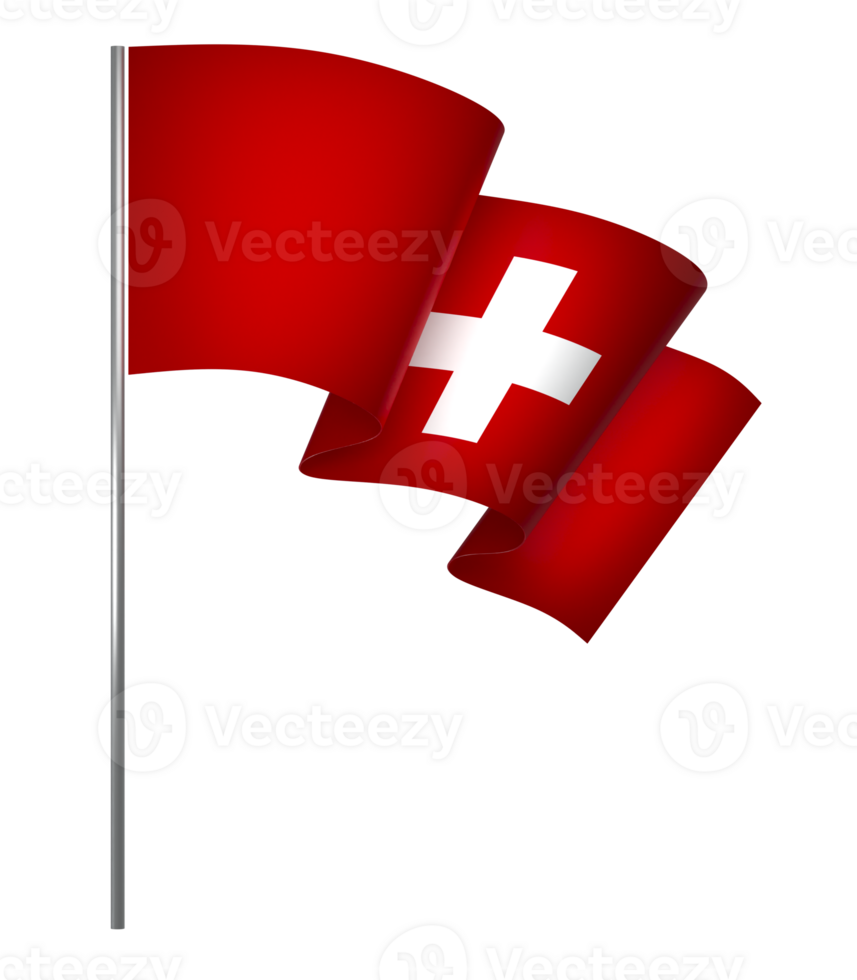Switzerland flag element design national independence day banner ribbon png