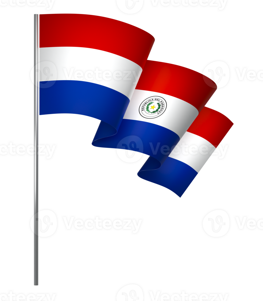 Paraguay flag element design national independence day banner ribbon png