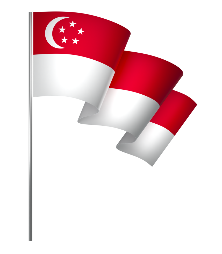 Singapore flag element design national independence day banner ribbon png