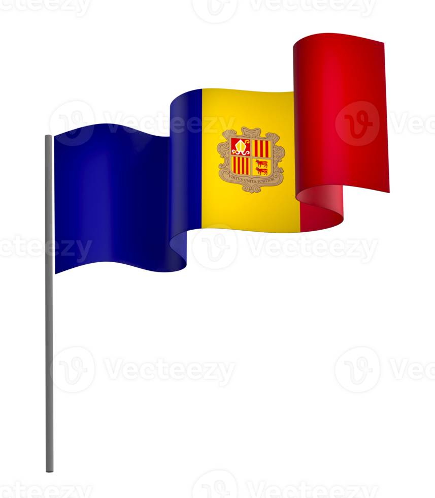 Andorra flag element design national independence day banner ribbon png