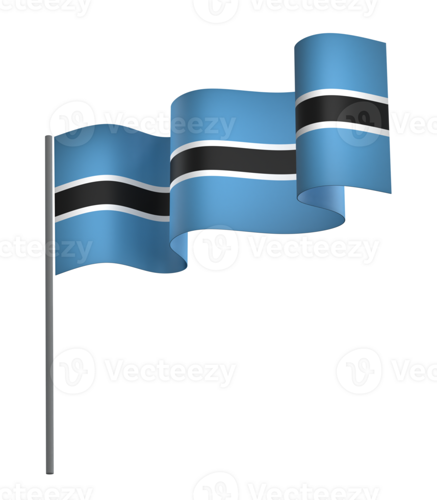 Botswana flag element design national independence day banner ribbon png