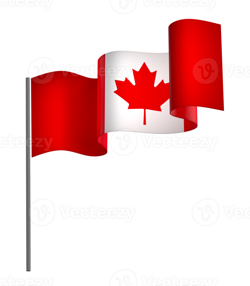 Canada flag element design national independence day banner ribbon png
