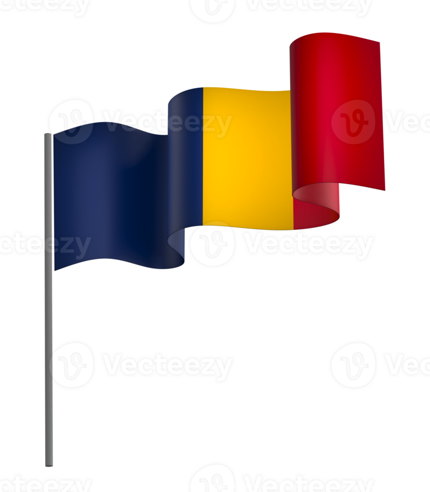 Chad flag element design national independence day banner ribbon png