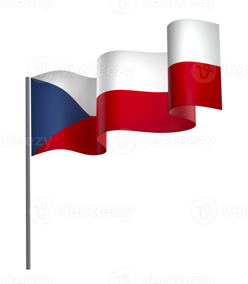 Czech Republic flag element design national independence day banner ribbon png