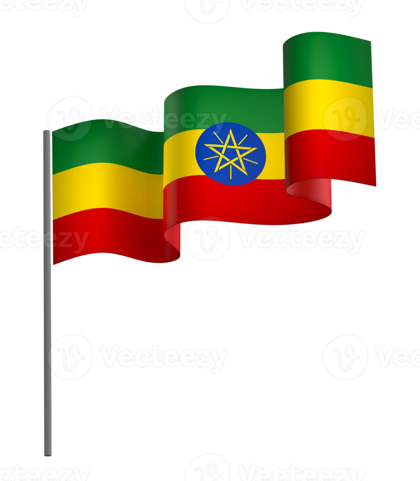 Ethiopia flag element design national independence day banner ribbon png