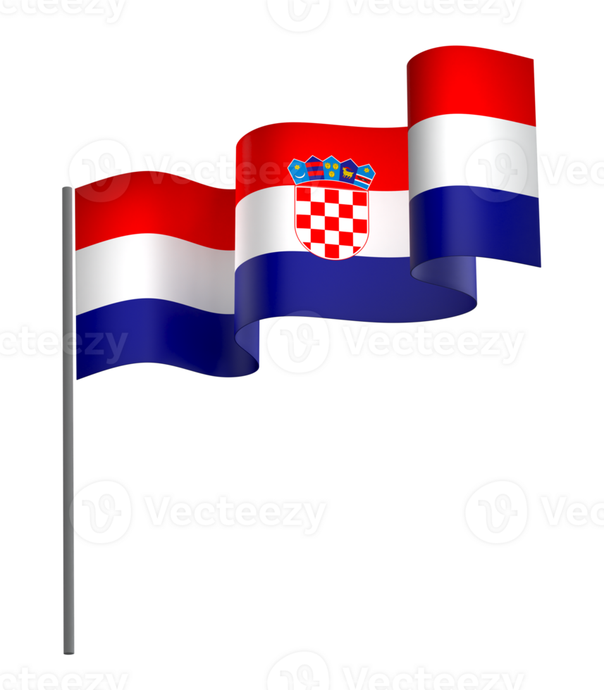 Croatia flag element design national independence day banner ribbon png
