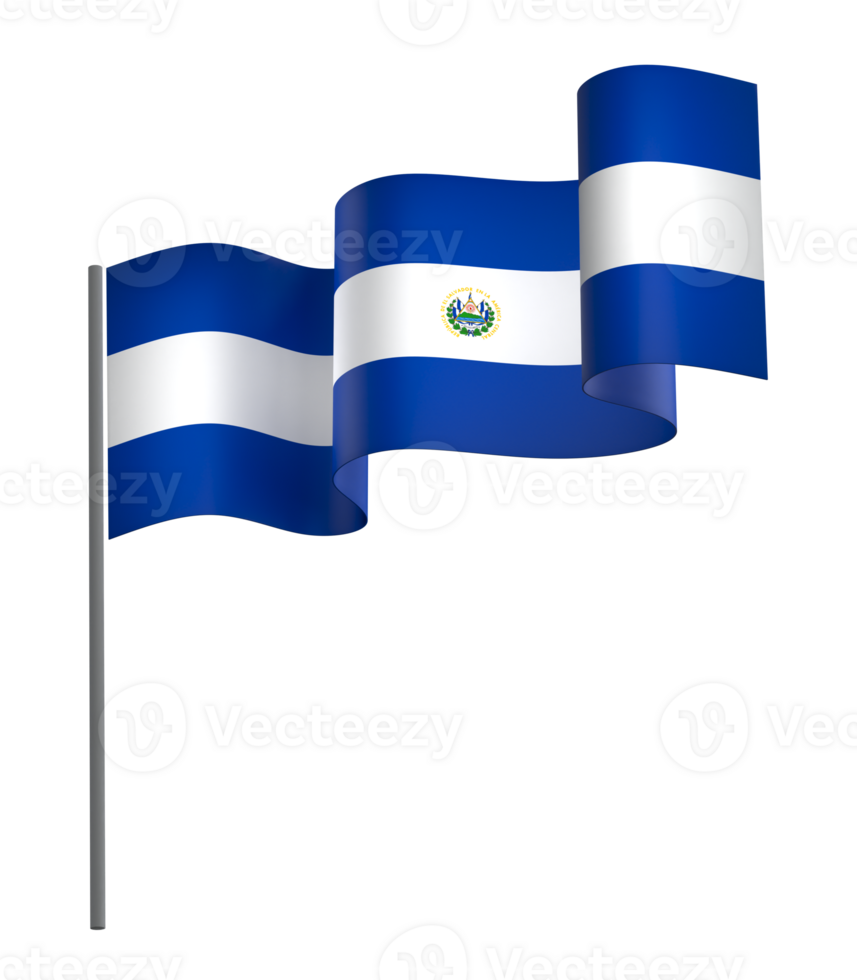 El Salvador flag element design national independence day banner ribbon png