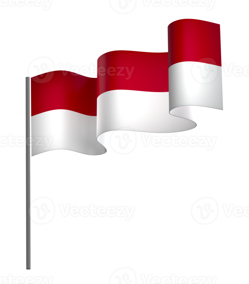 Indonesia flag element design national independence day banner ribbon png