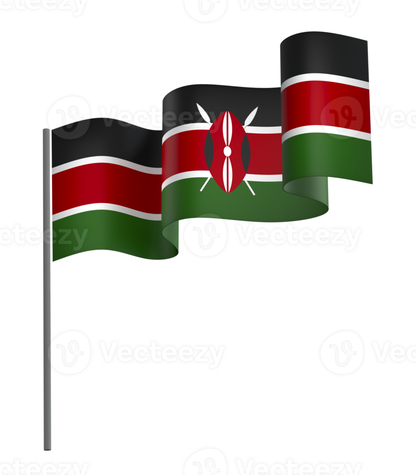 Kenya flag element design national independence day banner ribbon png