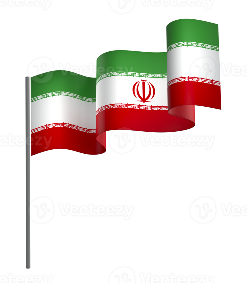 Iran flag element design national independence day banner ribbon png