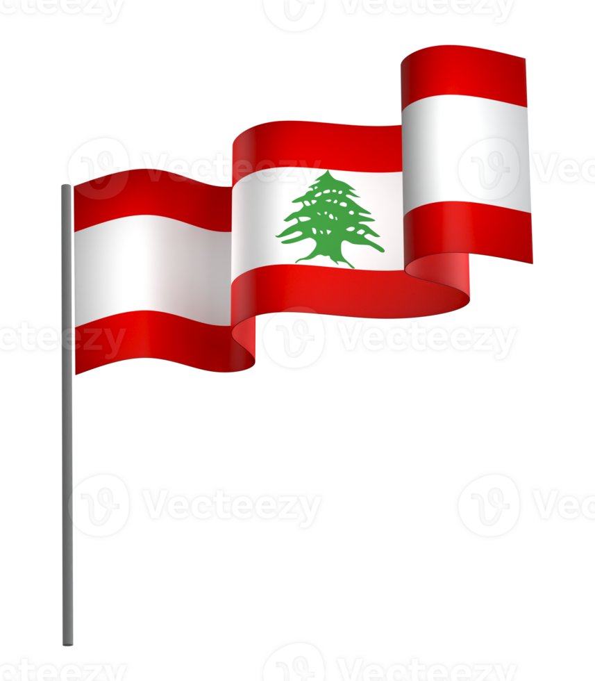 Lebanon flag element design national independence day banner ribbon png