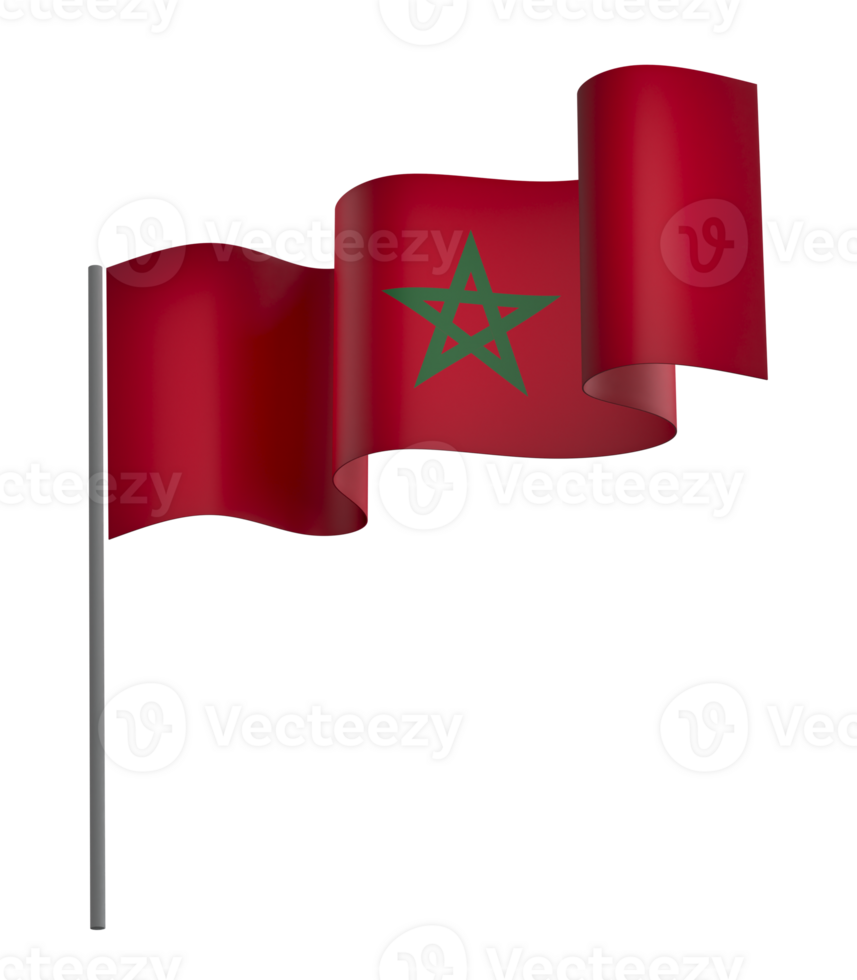 Morocco flag element design national independence day banner ribbon png