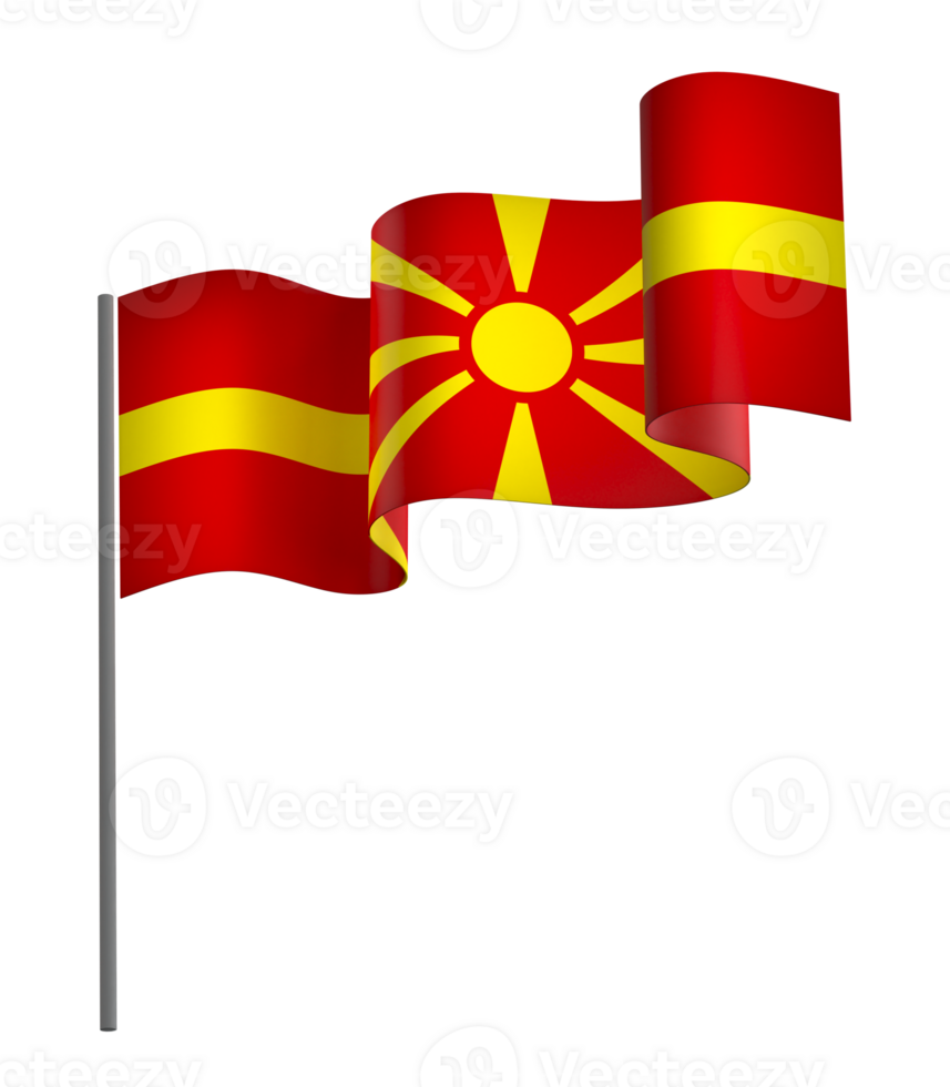 North Macedonia flag element design national independence day banner ribbon png