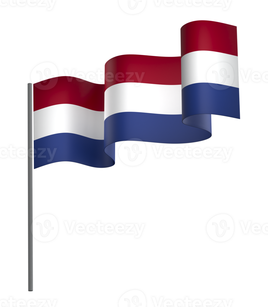 Netherlands flag element design national independence day banner ribbon png