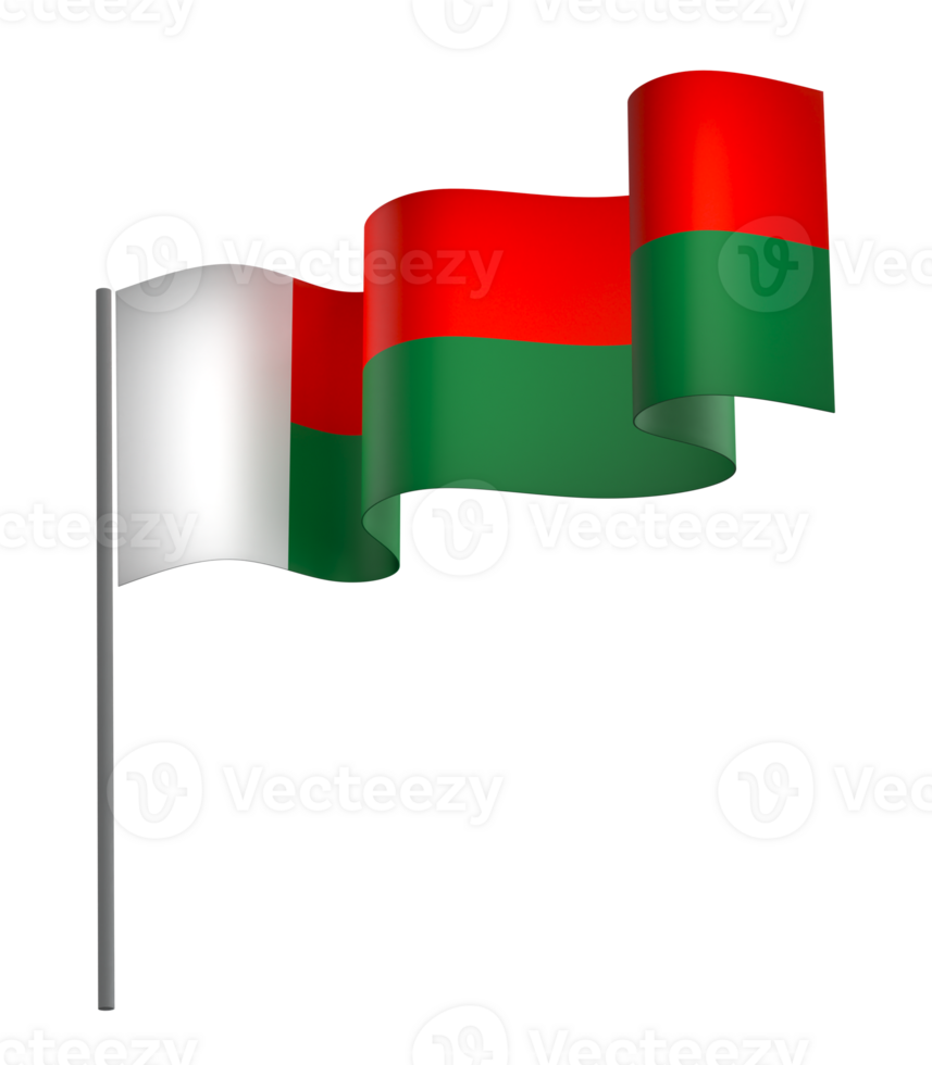 Madagascar flag element design national independence day banner ribbon png