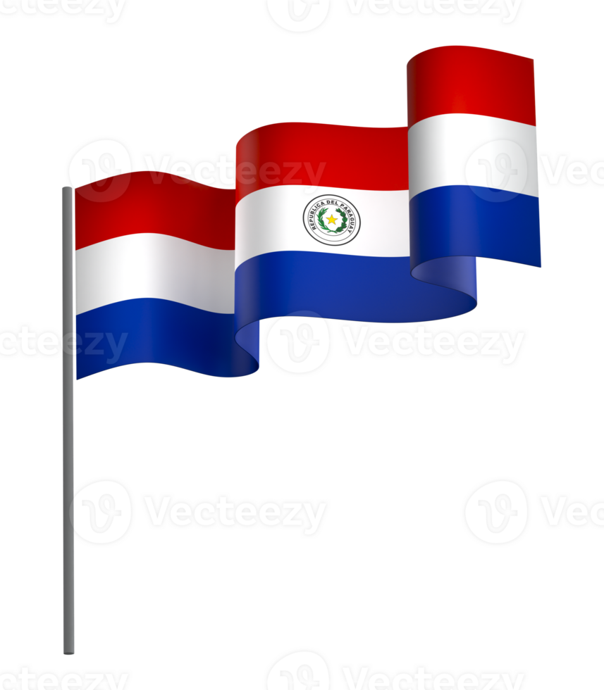 Paraguay flag element design national independence day banner ribbon png